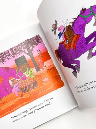 CLARENCE GOES OUT WEST AND MEETS A PURPLE HORSE
