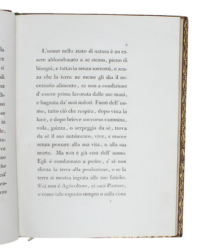 Saggio Politico sopra le vicissitudini inevitabili  delle società civili. - [THE FIRST FORMULATION OF THE MALTHUSIAN THEORY OF POPULATION ] (photo 5)