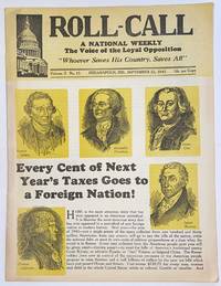 cover of Roll-call: a national weekly, the voice of the loyal opposition. Vol. 2 no. 11 (September 22, 1941)