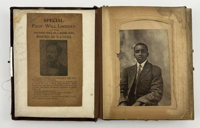 [Small Vernacular Photograph Album Featuring African American Men and Women in High Point, North Carolina, Along with an Interesting Handbill for an Event Featuring Professor Will Lindsay]