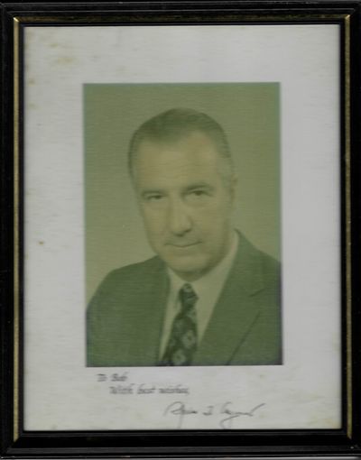 SIGNED PHOTOGRAPH OF VICE-PRESIDENT SPIRO T. AGNEW, "TO BOB| WITH BEST WISHES, SPIRO T. AGNEW