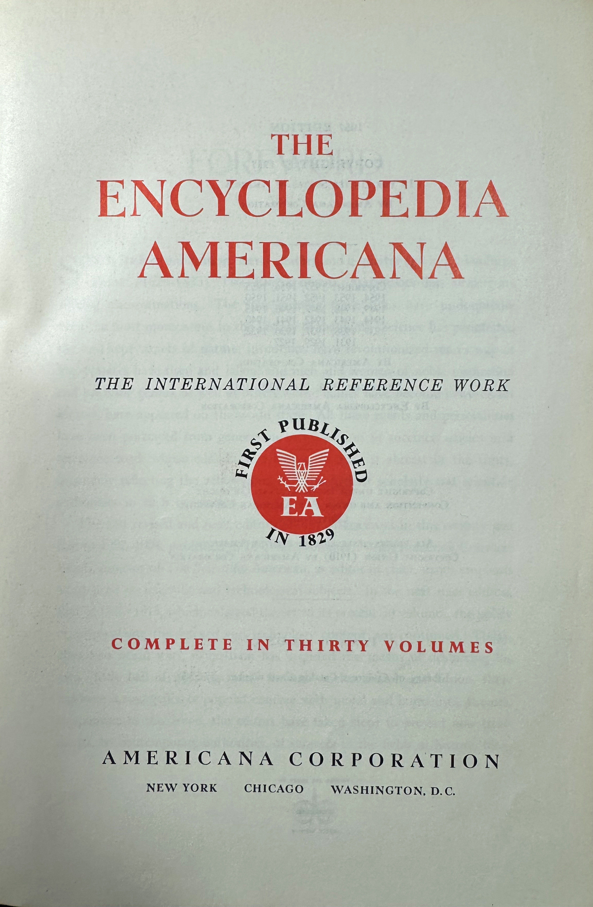 Encyclopedia Americana, 1957 edition Stitched | 1957 | Americana