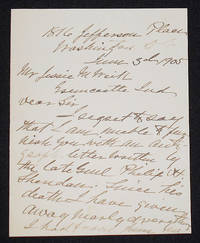 Handwritten Letter by Irene Rucker Sheridan, widow of General Philip Sheridan by Sheridan, Irene Rucker - 1905