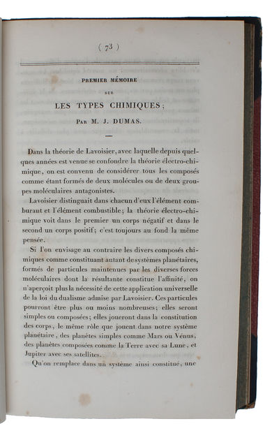 Premier Mémoire sur les Types Chimiques; Par M.…