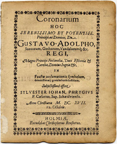 Coronarium hoc serenissimo et potentiss. principi…