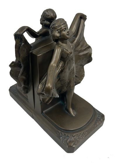 Art Deco Bookends: Loie Fuller