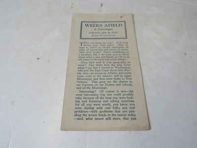 Weeks Afield. A Travelogue