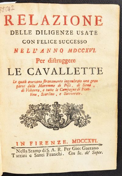 In Firenze: Nella Stamp per Gio: Gaetano Tartine e Santi Franchi, 1717. Two works in one volume in 8...