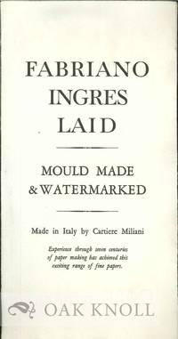 FABRIANO INGRES LAID: MOULD MADE &amp; WATERMARKED de Cartiere Miliani - n.d.