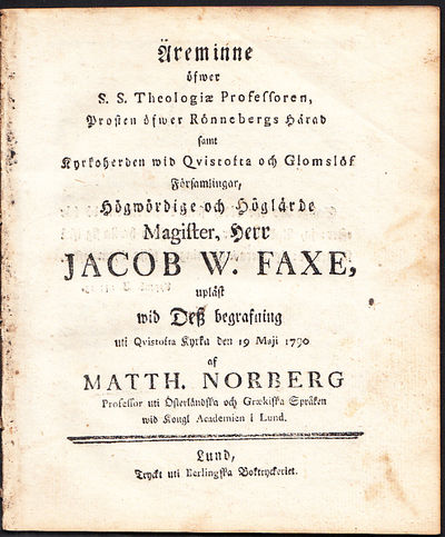 Äreminne öfwer s.s. theologiæ professoren,…