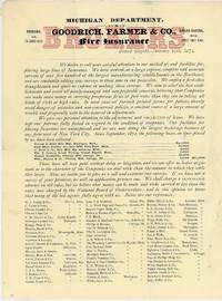 Brokers Notice from the Michigan Department of Goodrich, Farmer's & Co., Fire Insurance