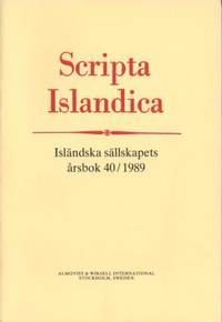 Scripta Islandica. Isländska sällskapets årsbok…
