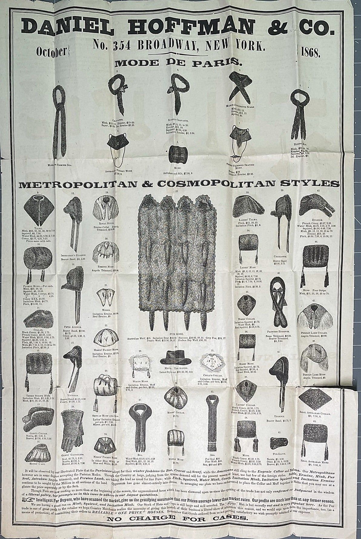 Illustrated Broadside Catalogue for New York City