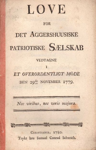 Love for det Aggerhuusiske patriotiske Sælskab…