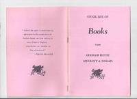 ( MAYS # 52 / HERRON # 89 ) ARKHAM HOUSE Ephemera: Stock List of Books from Arkham House...
