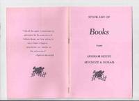 ( MAYS # 52  / HERRON # 89 ) ARKHAM HOUSE Ephemera:  Stock List of Books from Arkham House Mycroft & Moran ( Stock List /  Catalog / Catalogue )