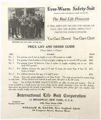 You Can't Drown! You Can't Chill!": Advertisement and Price List for the Ever-Warm Safety Diving Suit