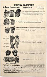 1910s Theater and Costume Masks -- Advertising Handbill