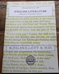 R F G HOLLETT & SON Occasional List 109 English Literature Sixteenth to Nineteenth Centuries