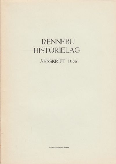 Rennebu historielag. Årsskrift 1958.