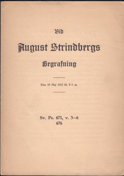 Vid August Strindbergs begrafning. Den 19 maj…