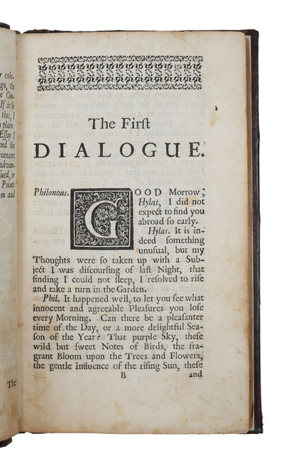 Three Dialogues between Hylas and Philonous. The Design of which Is plainly to demonstrate the Reality and Perfection of Humane Knowledge, the Incorporeal Nature of the Soul, and the Immediate Providence of a DEITY: In Opposition to Sceptics and Athei... - [THE PERCEPTUAL RELATIVITY] (photo 3)