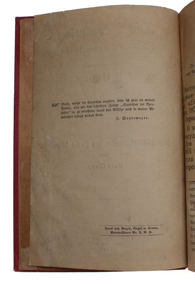Der 18the Brumaire des Louis Napoleon [in: Die Revolution, eine Zeitschrift in zwanglosen Heften. Herausgegeben von J. Weydemeyer. Erstes Heft]. - [THE MOST IMPORTANT PROPOSITIONS IN THE MARXIST TEACHING ON THE STATE] (photo 4)