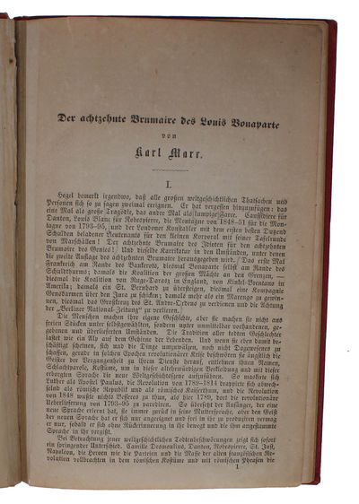 Der 18the Brumaire des Louis Napoleon [in: Die Revolution, eine Zeitschrift in zwanglosen Heften. Herausgegeben von J. Weydemeyer. Erstes Heft]. - [THE MOST IMPORTANT PROPOSITIONS IN THE MARXIST TEACHING ON THE STATE] (photo 8)