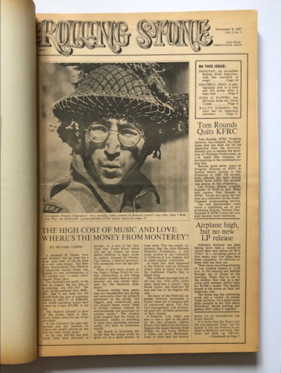 BIBLIO | Rolling Stone Magazine Numbers One through Fifteen, November 9 ...