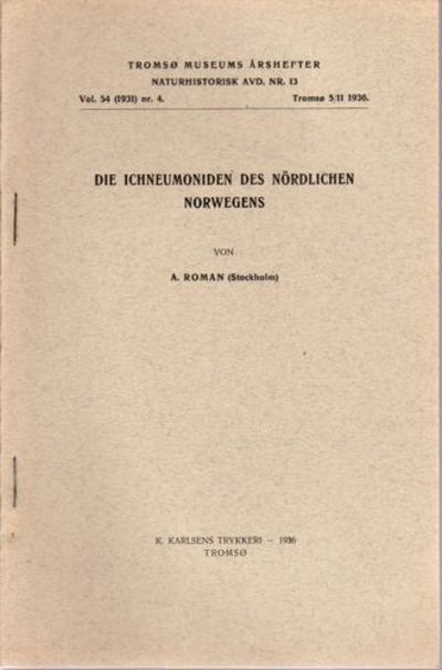 Die Ichneumoniden des nördlichen Norwegens.