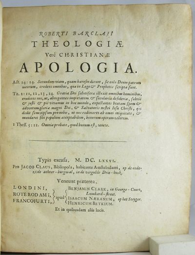 Theologiae vere Christianae Apologia