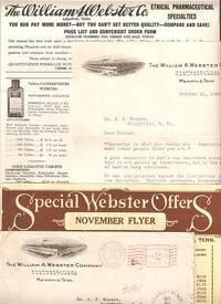 WILLIAM A. WEBSTER CO. ETHICAL PHARMACEUTICAL SPECIALTIES:; Small collection of sales literature by Webster, William A - 1929