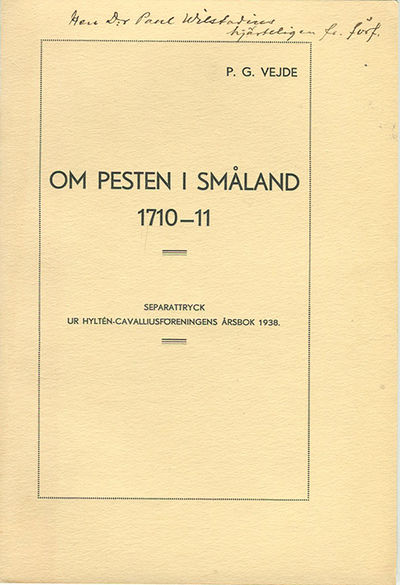 Om pesten i Småland 1710-11. Separattryck ur…