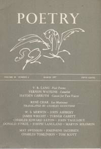 POETRY - Vol. 89 No. 6 - March 1957 by Edited Â� Rene Char, W.S. Merwin, John Ashbery (Contributors) - (1957)