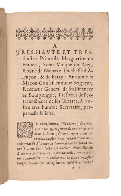 Le Decameron de Maistre Iean Bocace Florentin. Traduict d'italien en francois par Maistre Anthoine le Macon. (photo 3)