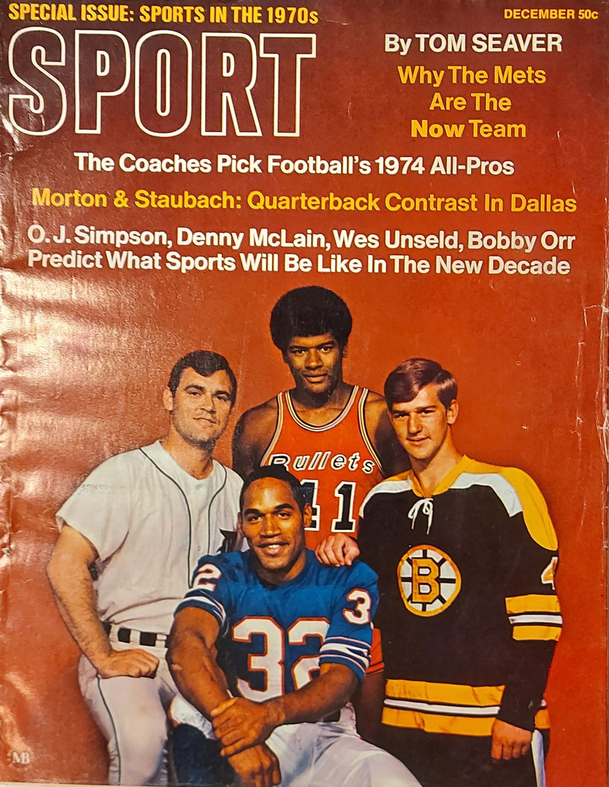 Sport Magazine, Vol.48, No. 6, December 1969, Booby Orr, O.J.