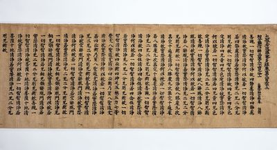 22-23 columns per sheet, 17 characters per column (column height 205 mm.), printed on 19 joined shee...