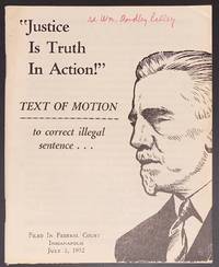 cover of Justice is truth in action!" Text of motion to correct illegal sentence..