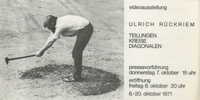 Exhibition card: Ulrich Rückriem: Teilungen, Kreise, Diagonalen (8-20 October 1971)