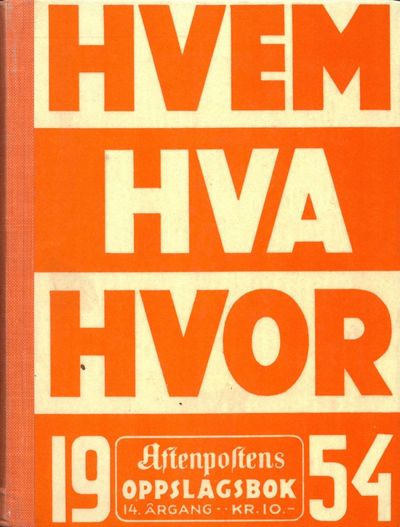 Aftenpostens oppslagsbok. 14. årgang 1954.