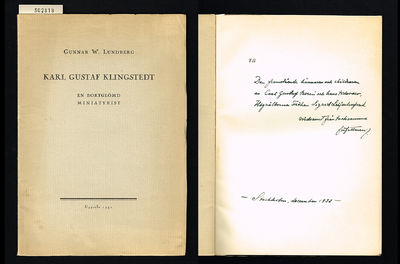 Karl Gustaf Klingstedt. En bortglömd miniatyrist.