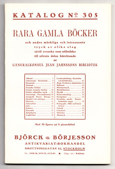 Björck & Börjesson. Katalog 305. Rara gamla…