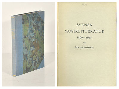 Bibliografi över svensk musiklitteratur 1800-1945.