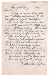 Milton Bradley & Co. Receipt and Lithographed Advertisement