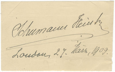 Autograph signature of the noted Austrian contralto and mezzo-soprano