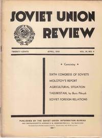 Soviet Union Review, Vol. IX No. 4, April 1931