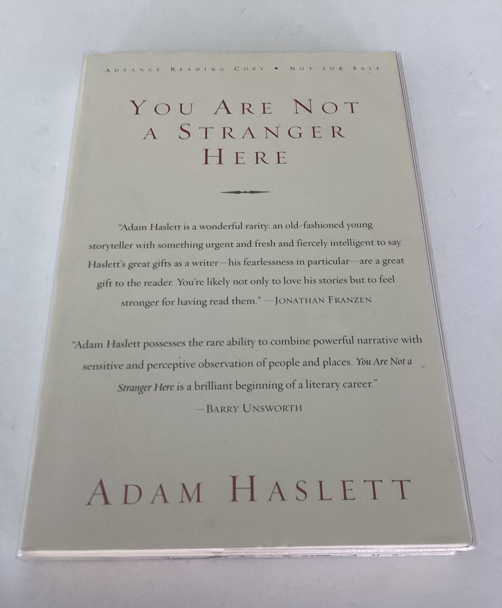 You Are Not a Stranger Here (ARC) by Adam Haslett
