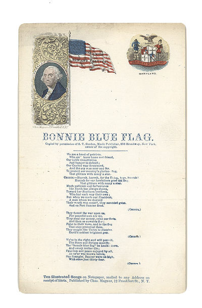 Bonnie Blue Flag" with Seal of Maryland on right