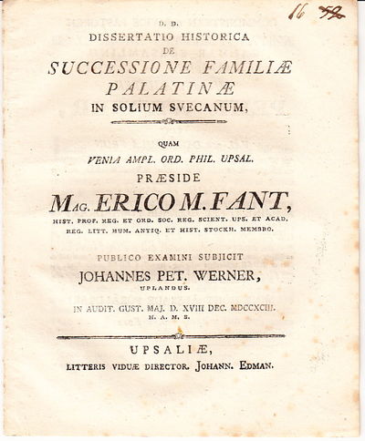 De successione familiæ palatinæ in solium…