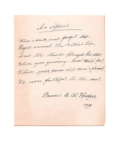 Manuscript poem signed by African...
